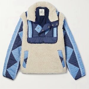 Blue and Cream Sherpa Pullover Sea New York